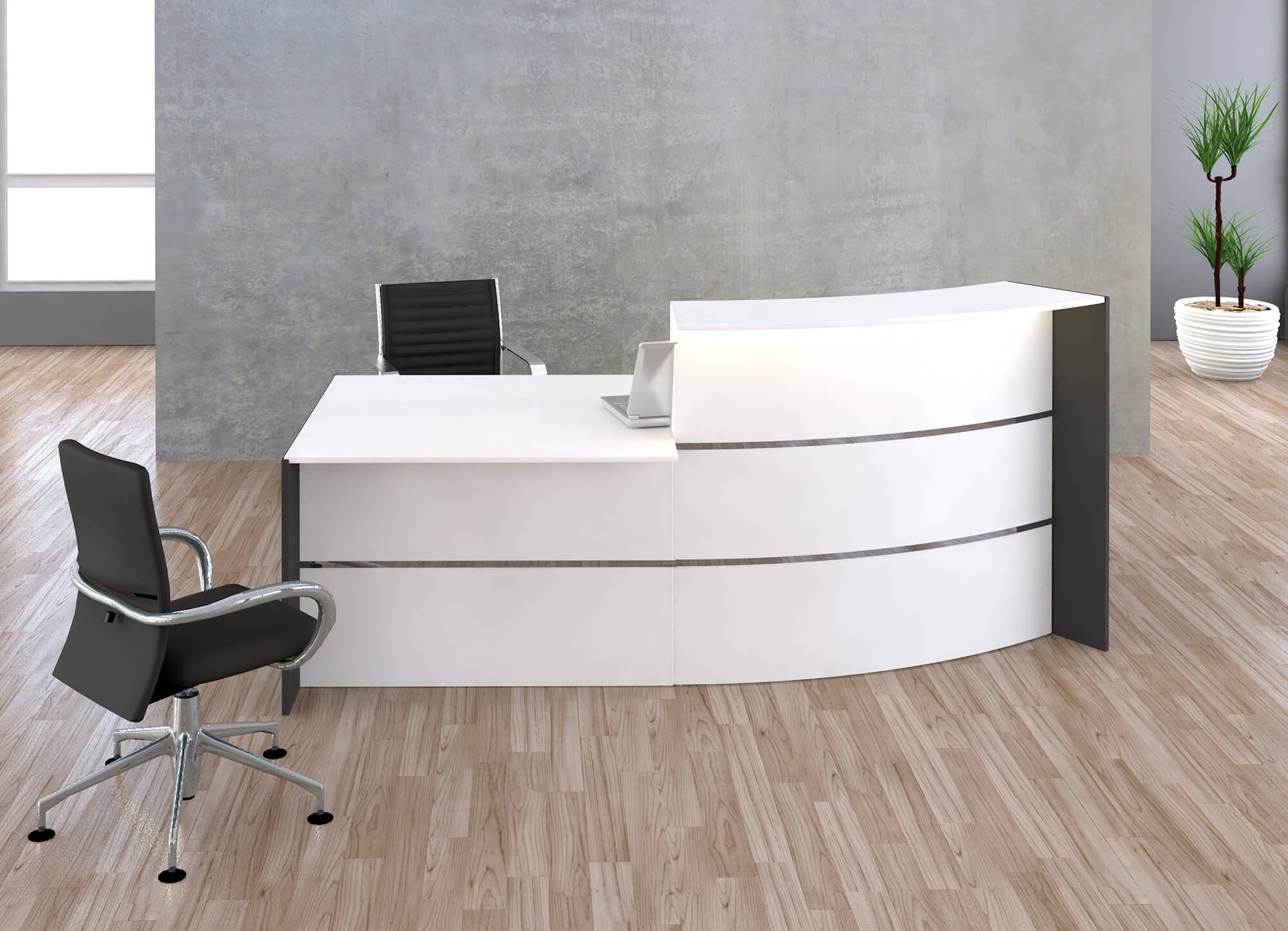 Kerkmann Bari Bogentheke mit Beratungsplatz, weiß/anthrazit