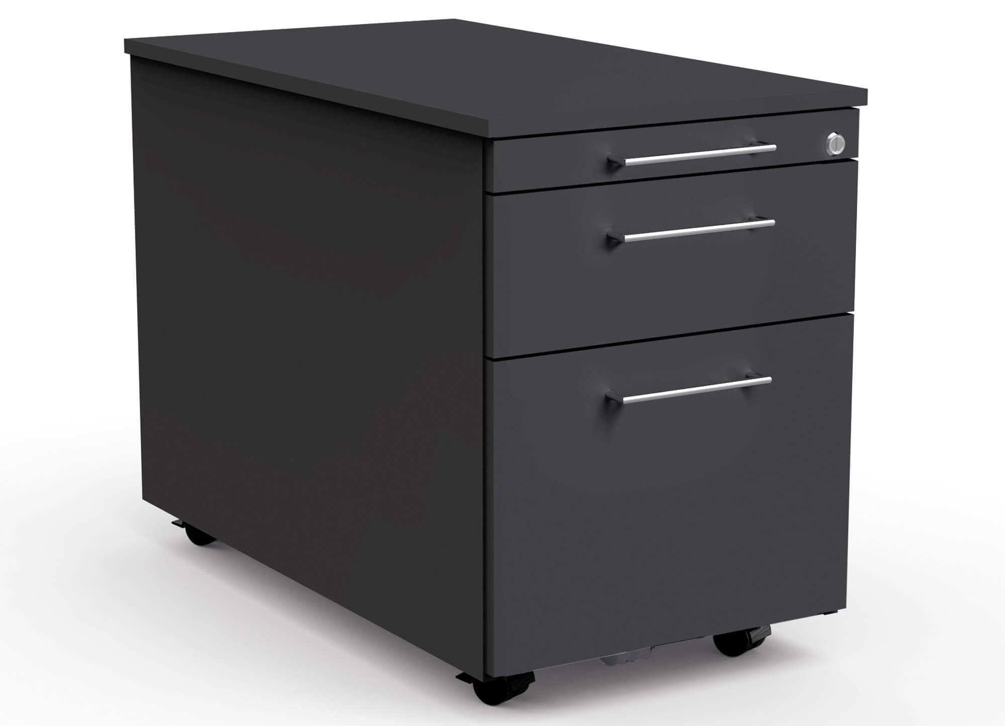 Premium Rollcontainer mit Hängeregister, schwarz