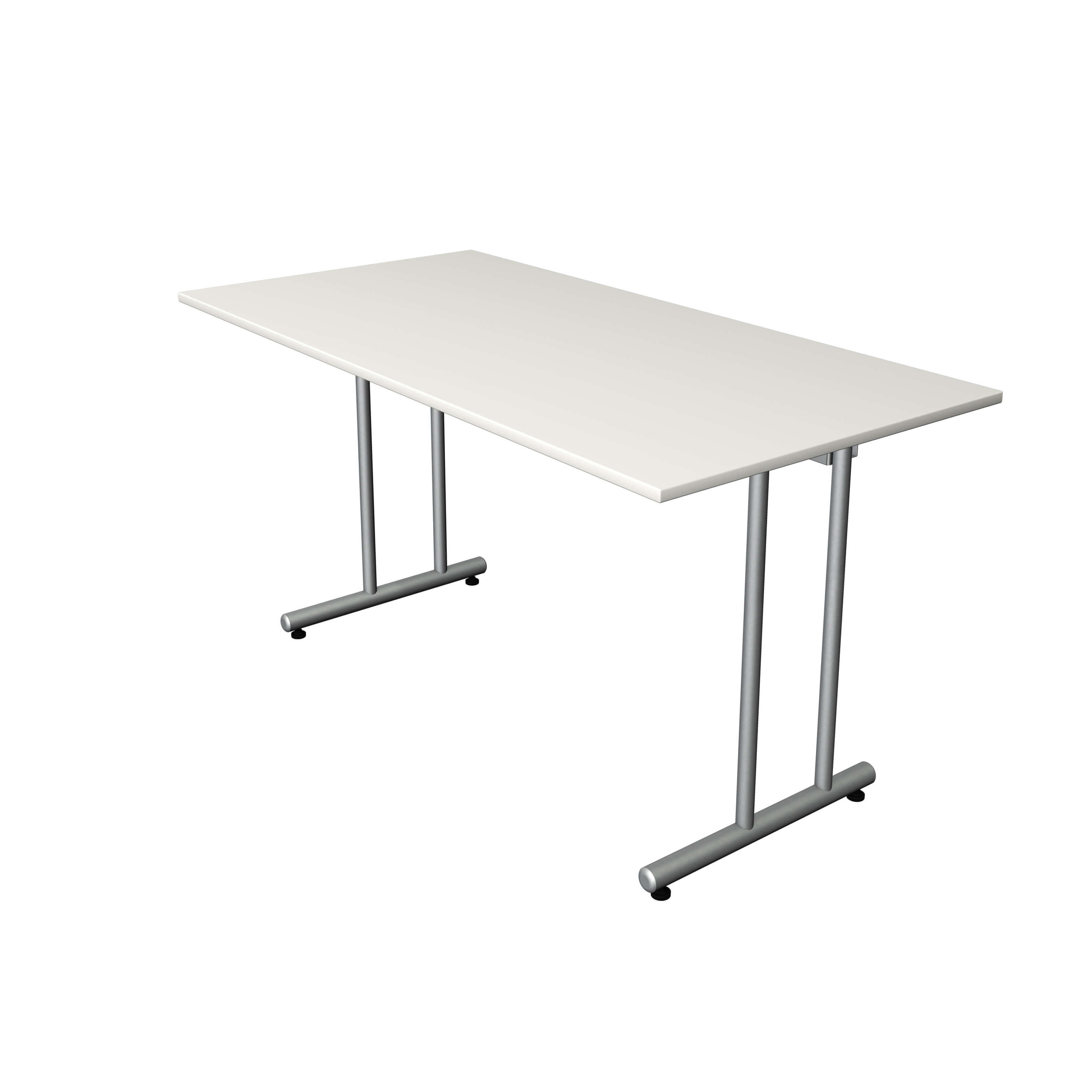 Schreibtisch Home 140x70 mit Dekor in weiß und Tischgestell in silber von Kerkmann