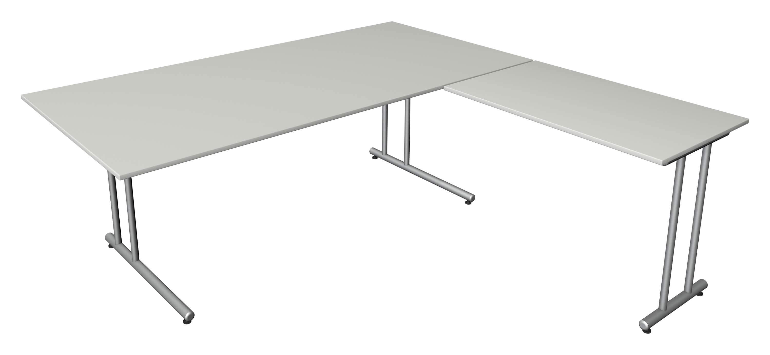 Kerkmann Eckschreibtisch start-up 200x200, hellgrau