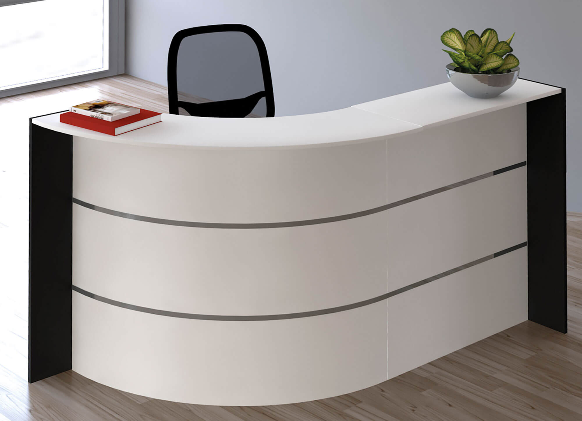 Kerkmann Bari Kompakte Bogentheke, weiß/anthrazit