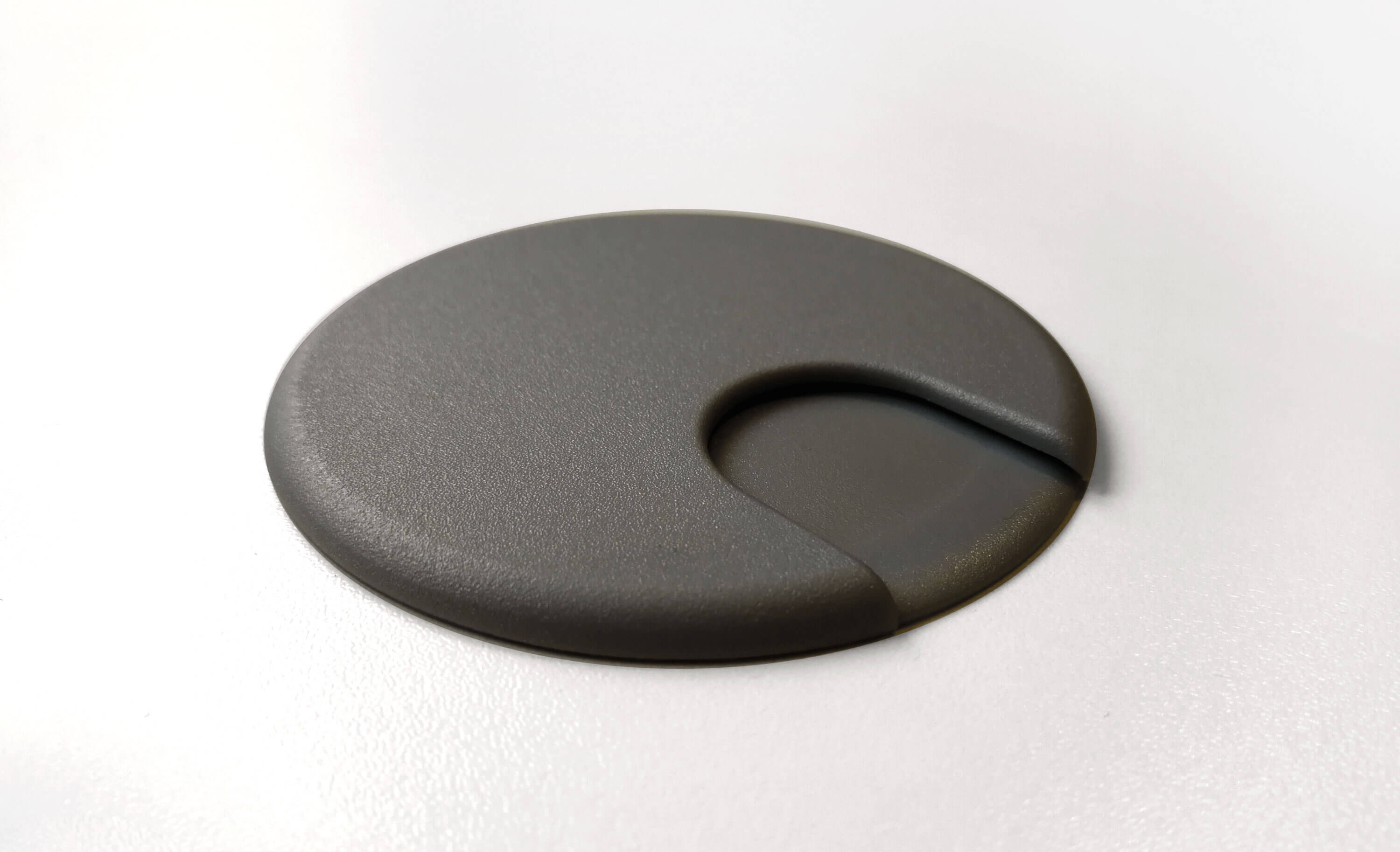 Kabeldurchlassdose, schwarz, links