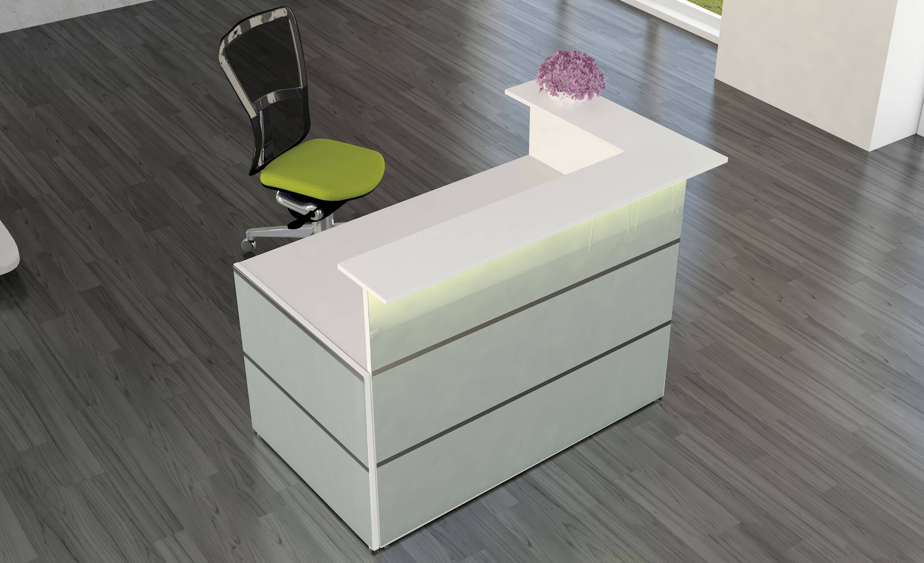 Kleine Ecktheke Atlantis (weiß/Glas)