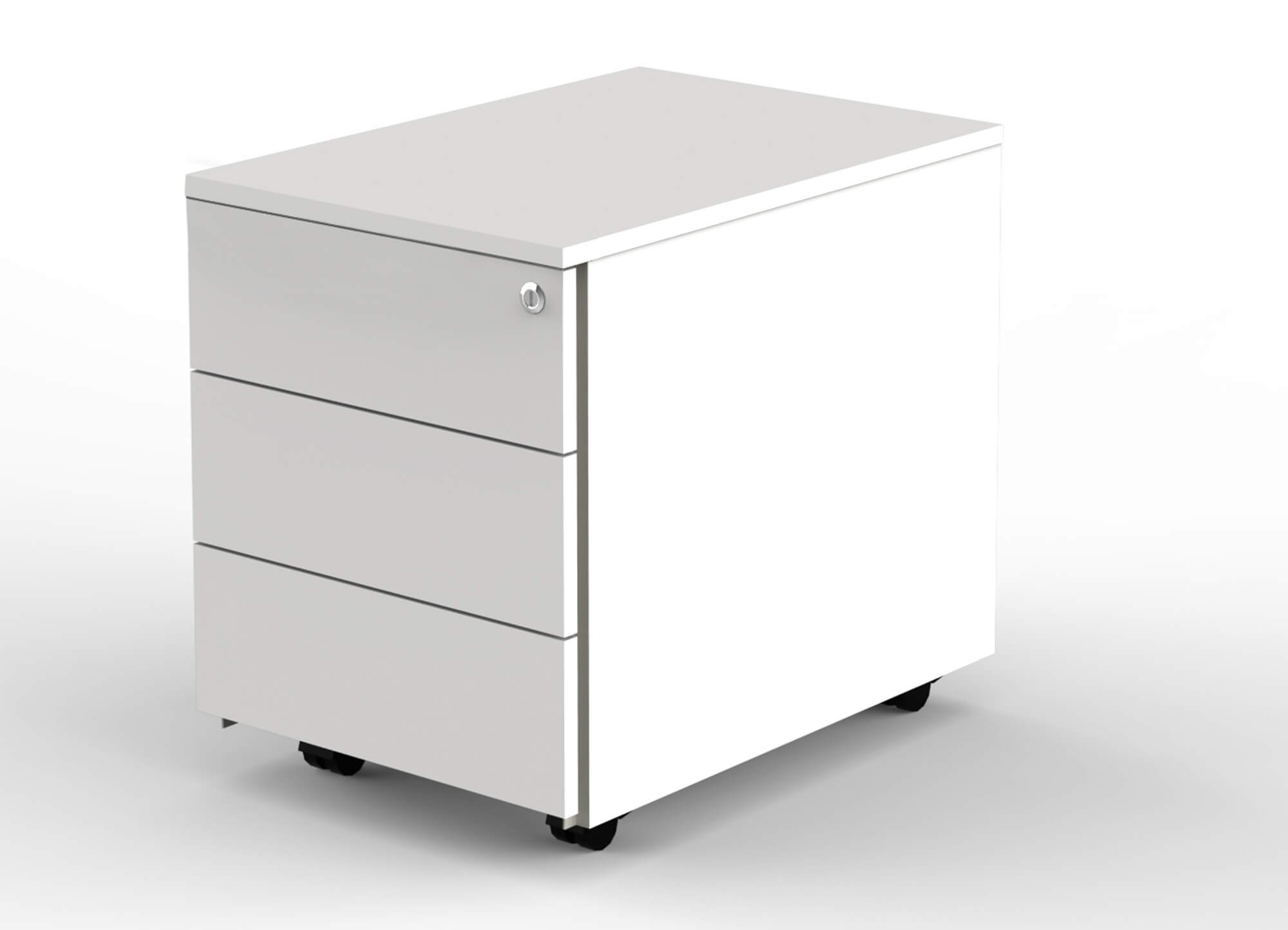 Kompakt Rollcontainer, 60 cm Tiefe, weiß