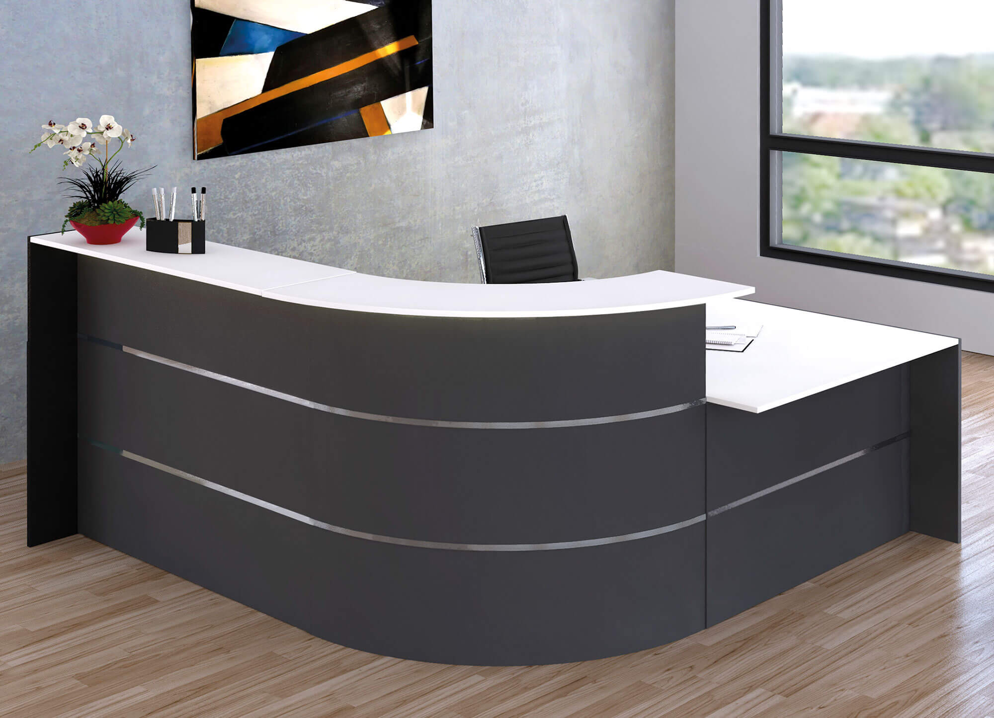 Kerkmann Bari Winkeltheke mit Beratungsplatz, anthrazit