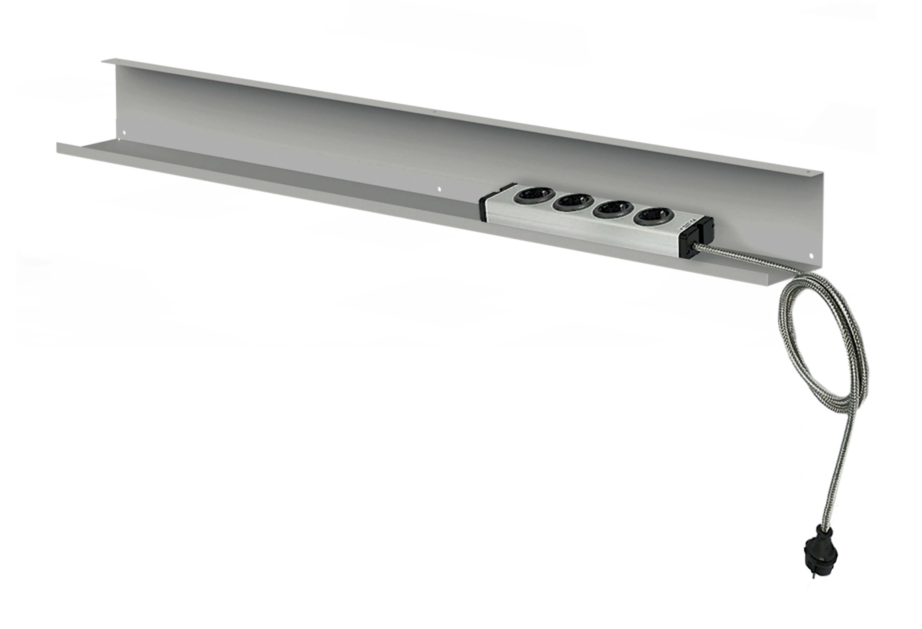 Horizontales Kabelkanal-Modul 80cm, silber