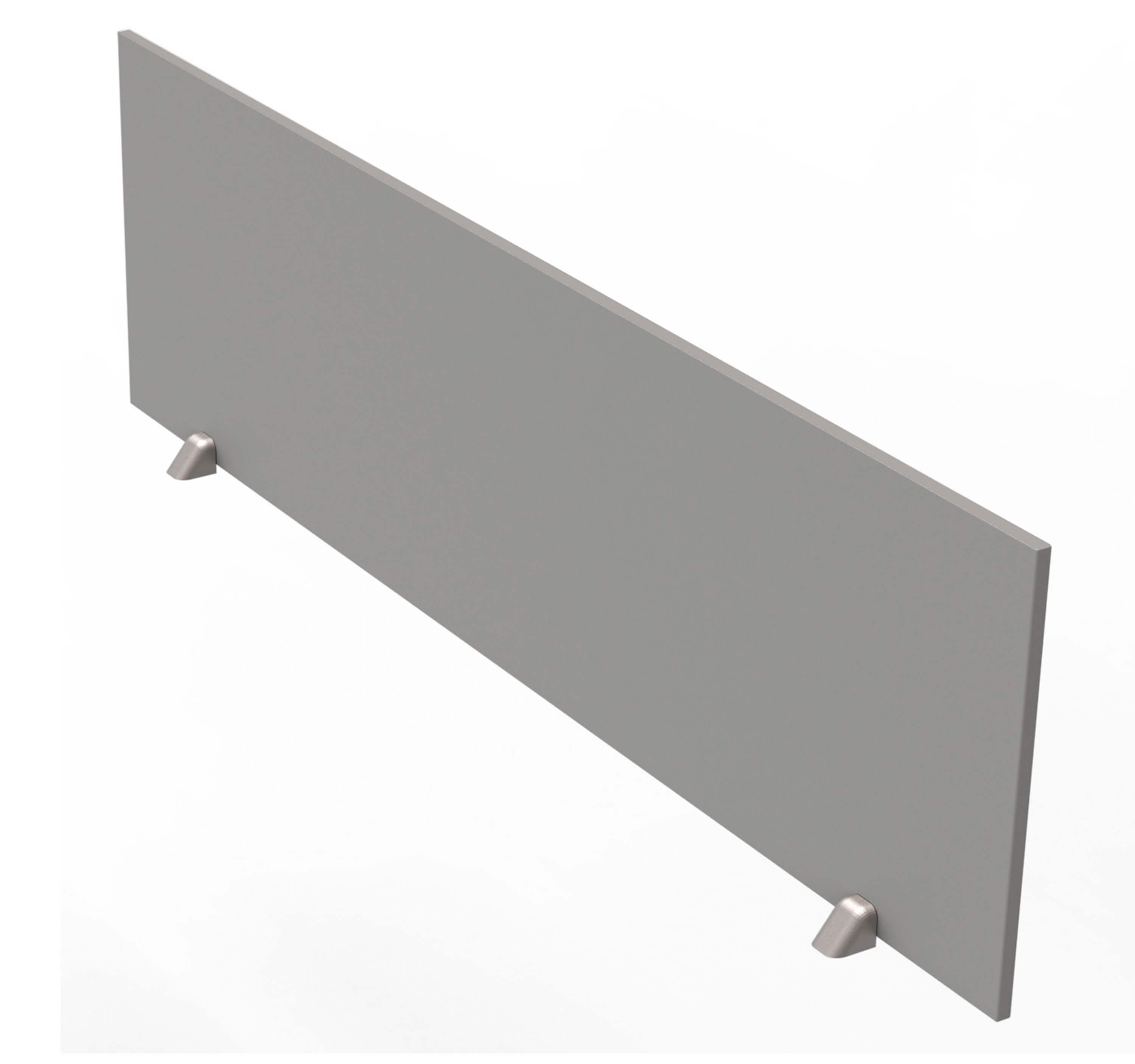 Dunkelgraue Tischtrennwand als Sichtschutz