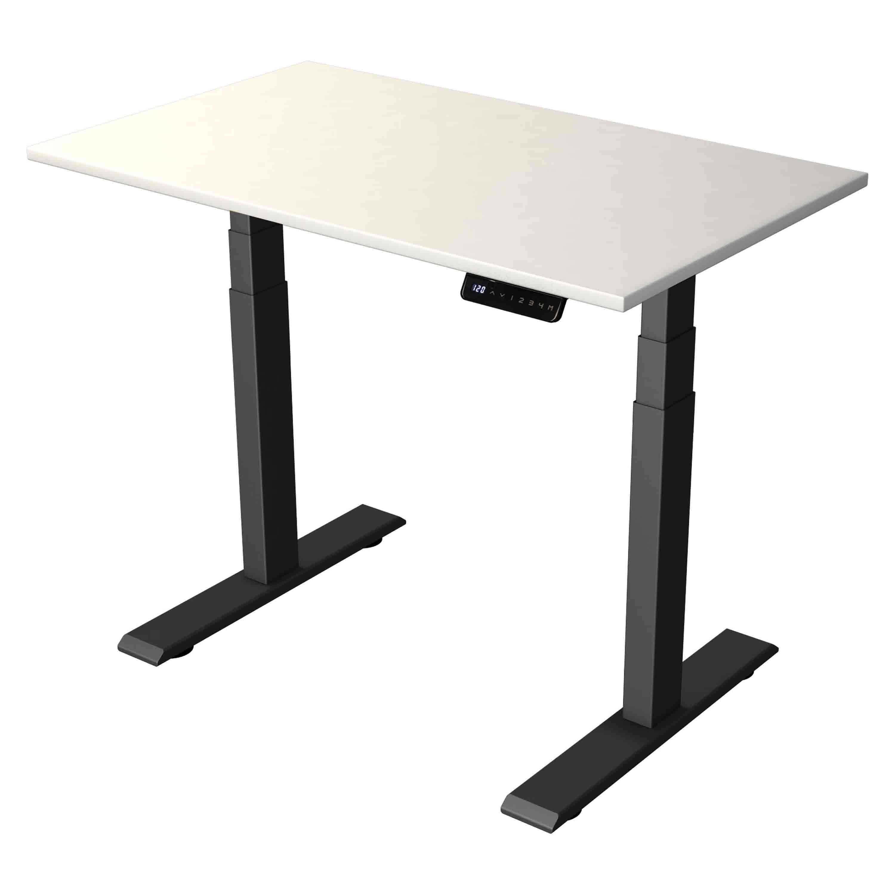 Höhenverstellbarer Schreibtisch Move 2 100x60 mit Tischplatte in weiß und Schreibtischgestell in softschwarz